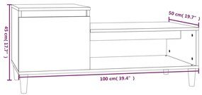 Mesa de centro 100x50x45 cm derivados madeira carvalho sonoma
