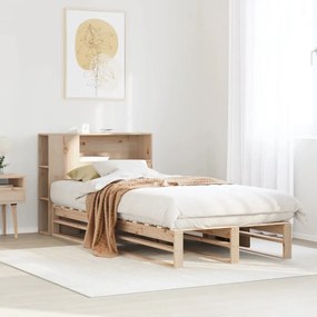 vidaXL Cama com estante sem colchão 90x200 cm madeira maciça