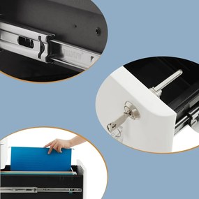 Bloco gavetas escritório com rodas 46 x 30 x 59,2 cm branco