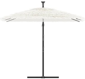 Guarda-sol de jardim com poste de aço 246x246x230 cm branco