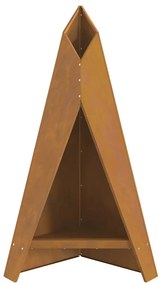 Fogueira Pirâmide Preta 58x36x100 cm Aço