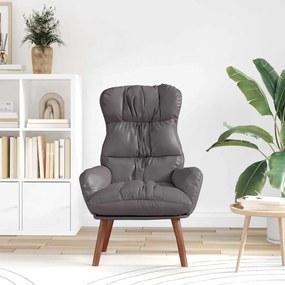 Poltrona Relaxante vidaXL em Couro Sintético Cinza