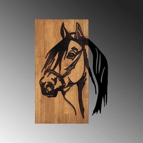 Acessório Decorativo de Parede em Madeira Cavalo – Preto Nogueira – 40