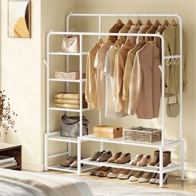 Guarda roupa aberto com 7 prateleiras 45 x 115,8 x 172,8 cm branco