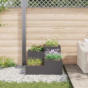 Plantadeira vidaXL 100x100x60 cm Aço Preto