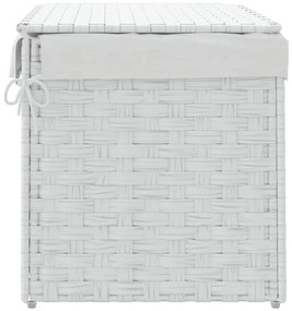 Cesto para roupa suja com tampa 55,5x35x34 cm vime PE branco