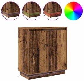 Buffet vidaXL com LED em Madeira Velha 71x34,5x75 cm