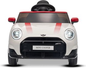 Carro elétrico para crianças 12V Mini Cooper MP3 Player com Controlo remoto, bateria de Lítio Licença Original Branco