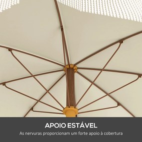 Chapéu de Sol de Praia Ø190x210 cm Chapéu de Sol para Terraço com 8 Va
