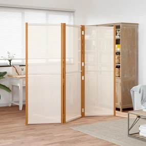 vidaXL Divisória/biombo com 3 painéis 210x180 cm branco nata