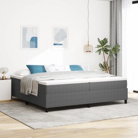 vidaXL Cama Box Spring com Colchão Cinza 200x200 cm Tecido de Veludo