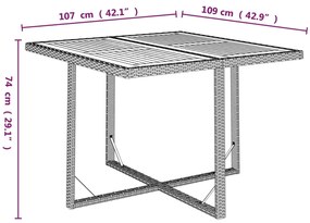 9 pcs conjunto de jantar p/ jardim c/ almofadões vime PE preto