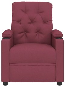 Poltrona reclinável tecido vermelho tinto
