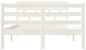 Estrutura cama pequena casal 120x190 cm pinho maciço branco