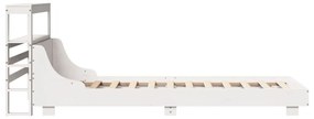 Cama sem colchão 75x190 cm madeira de pinho maciça branco