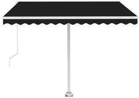 Toldo retrátil manual c/ LED 350x250 cm antracite
