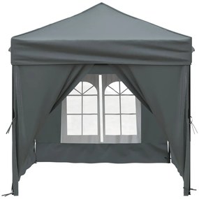 Tenda para festas dobrável com paredes laterais 2x2 m antracite