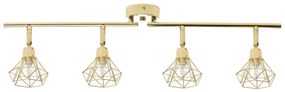 Candeeiro de teto em metal dourado para 4 lâmpadas ERMA Beliani