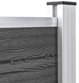 Conjunto de painéis de vedação WPC 699x105 cm preto