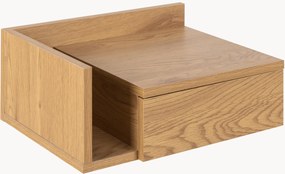 Mesa de cabeceira de parede com aspeto de carvalho e gaveta reversível