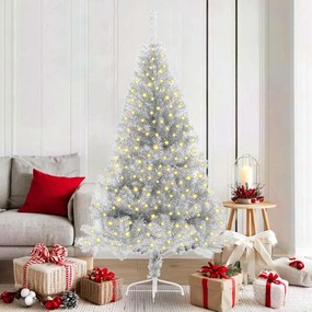 vidaXL Árvore de Natal Artificial Prateado 180 cm Aço