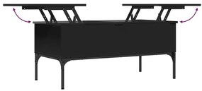 Mesa de centro 100x50x45 cm derivados de madeira/metal preto
