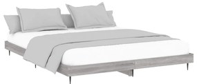 Estrutura de cama 150x200 cm derivados de madeira cinza sonoma