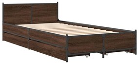 Estrutura cama c/ gavetas derivados madeira carvalho castanho