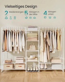 Guarda Roupa de metal 29 x 183 x 158,4 cm com prateleiras branco