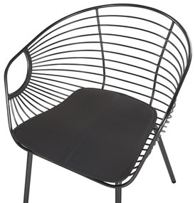 Conjunto de 2 cadeiras em metal preto HOBACK Beliani