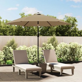 Guarda-sol exterior c/ mastro metal 300 cm cinzento-acastanhado