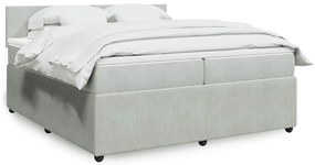 vidaXL Cama com molas/colchão 200x200 cm veludo cinzento-claro