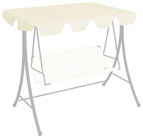 Toldo suplente p/ baloiço de jardim 150/130x105/70 cm creme