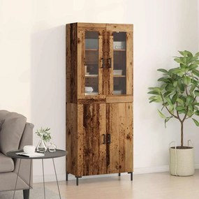 vidaXL Buffê Montado na parede 2 pcs Madeira antiga 69.5 x 34 x 180 cm