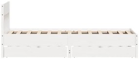 Cama sem colchão 90x190 cm madeira de pinho maciça branco