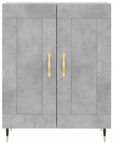 Armário alto 69,5x34x180 cm derivados de madeira cinza cimento