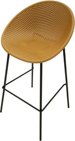 CONJUNTO DE 2 BANCOS DE BAR IBIZA 50X50X98 CM (ALTURA DO ASSENTO 75 CM) AMARELO E PRETO