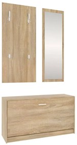 Conjunto de sapateira 3 em 1 derivados madeira carvalho sonoma