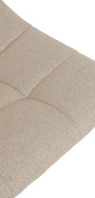Banco de bar Jerry em tecido com estrutura preta 87-108,5 x 43 x 46,5 cm Creme