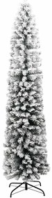 Árvore de Natal artificial fina com neve 210 cm PVC verde