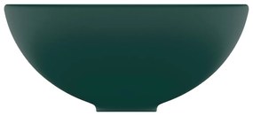 Lavatório WC luxuoso redondo 32,5x14cm cerâmica verde mate