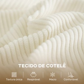 Sofá de 2 Lugares em Veludo 134 cm com Pés de Madeira Encosto Espesso Sofá Moderno para Sala Quarto Creme