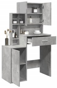 Toucador com armário 80x35x132 cm cor cinzento cimento
