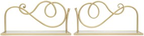 2 PRATELEIRAS DE CABECEIRA 41,5X18X20,5 CM DOURADO