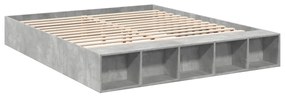 Estrutura de cama 200x200 cm derivados de madeira cinza cimento