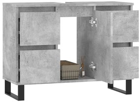 Móvel casa de banho 80x33x60 cm derivados madeira cinza cimento