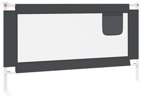 Barra segurança p/ cama infantil tecido 150x25 cm cinza-escuro