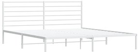 Estrutura de cama com cabeceira 180x200 cm metal branco