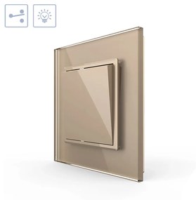 Comutador / Interruptor, Moldura frente dourado vidro temperado