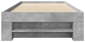 Estrutura de cama 75x190 cm derivados de madeira cinza cimento